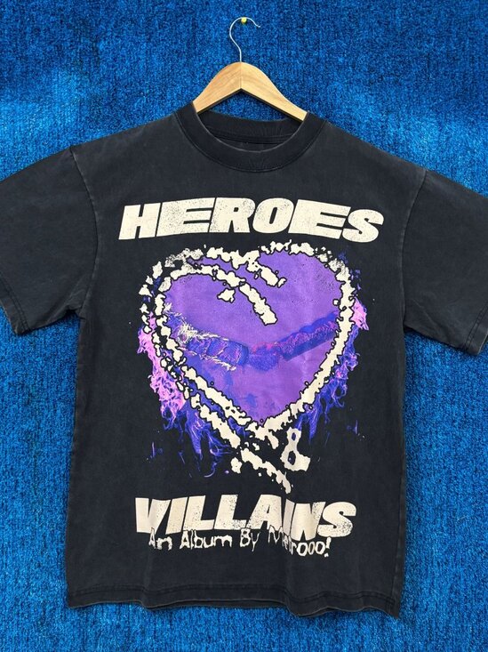 Metro Boomin Heroes & Villains Album Purple Heart Rap Tee M - Picture 1 of 4